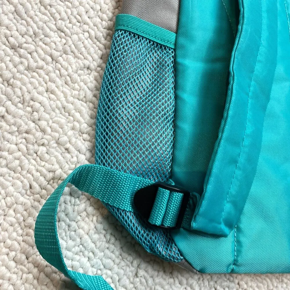 Unbranded Kids Backpack White Blue Boats Waves Mesh Pocket Zip School Straps